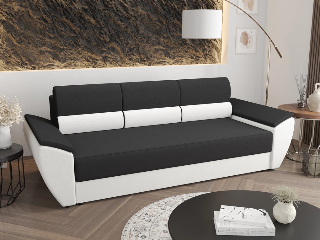 Háromszemélyes kanapé Radiant Bis (fekete + fehér). 1056835