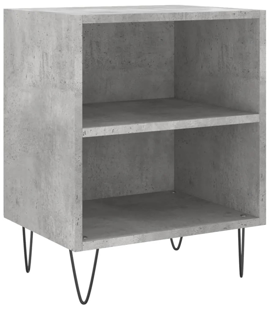 Betonszürke szerelt fa éjjeliszekrény 40x30x50 cm