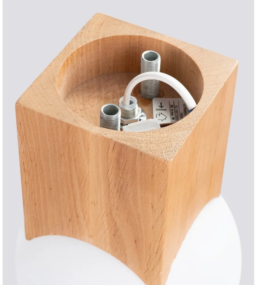 Natúr színű mennyezeti lámpa üveg búrával 12x12 cm Rayer – Sollux