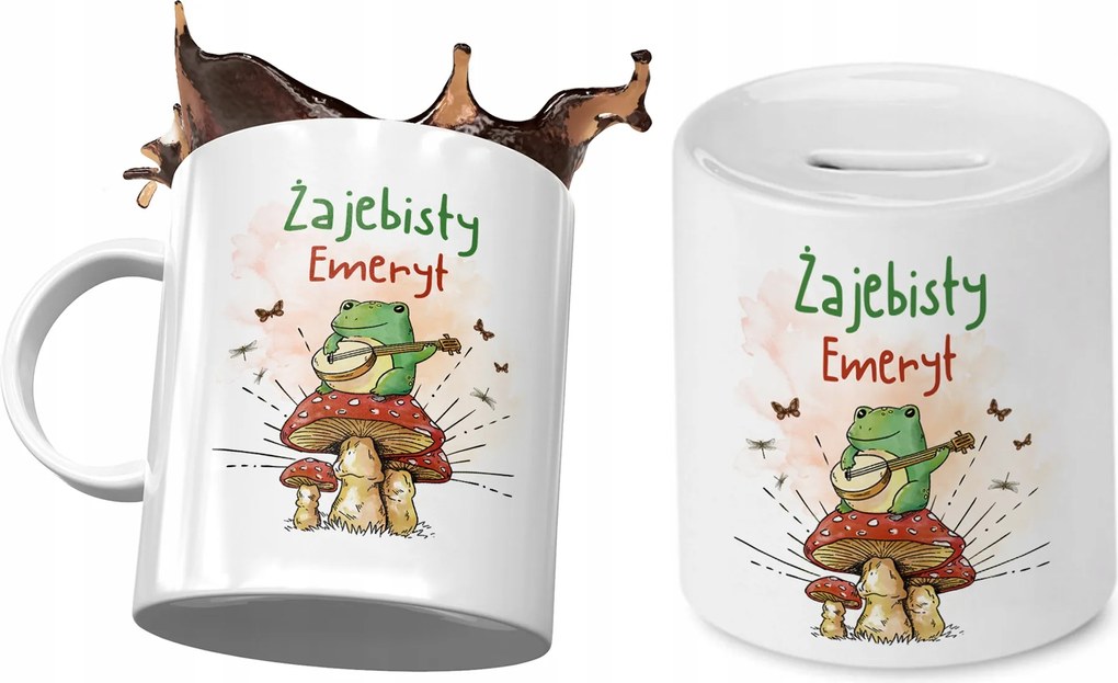 Nyugdíjasoknak Bögre Ajándék persely szett fényképes nyomtatással