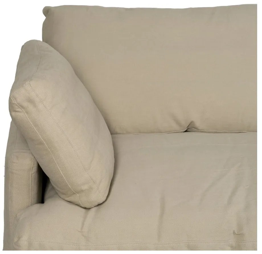 Bézs len kanapé 212 cm – Ixia