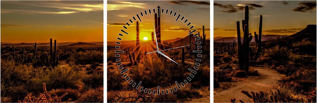 Kép - A nap vége az arizonai sivatagban (órával) (90x30 cm)