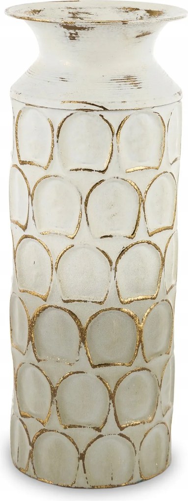 Fém vázavédő fehér arany virágokkal