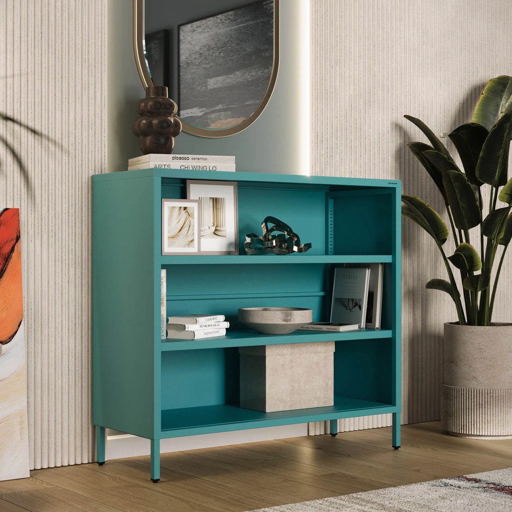 Alacsony polcos szekrény LUCA , 1000 x 900 x 350 mm, Modern: tengerszínű