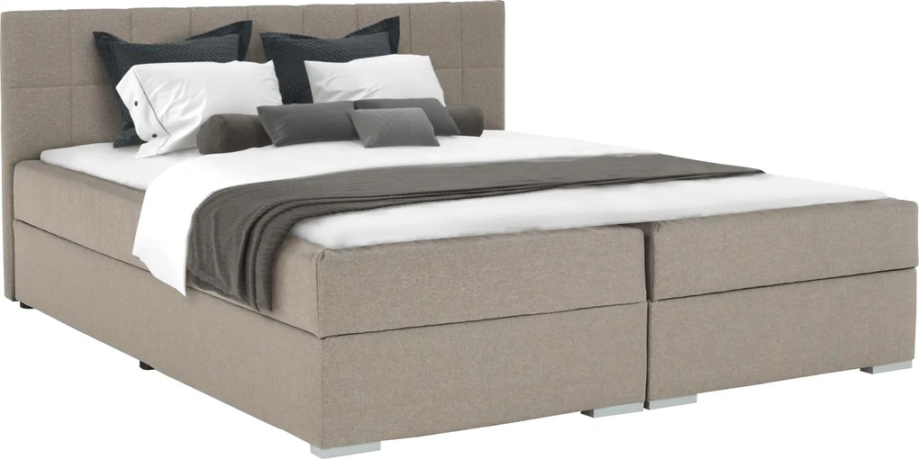 Boxspring típusú ágy 160x200, szürkésbarna taupe, FERATA TV KOMFORT
