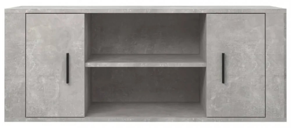 betonszürke szerelt fa TV-szekrény 100x35x40 cm