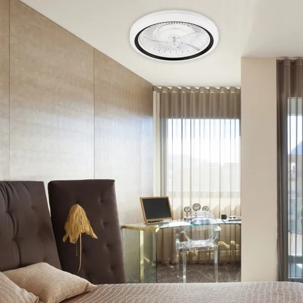 LED Mennyezeti lámpa ventilátorral GEMMA LED/37W/230V fehér + távirányító