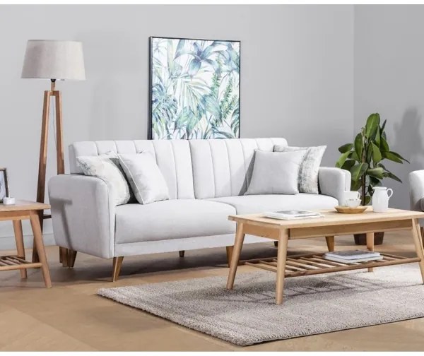 KITO kinyitható kétszemélyes kanapé, krémszínű