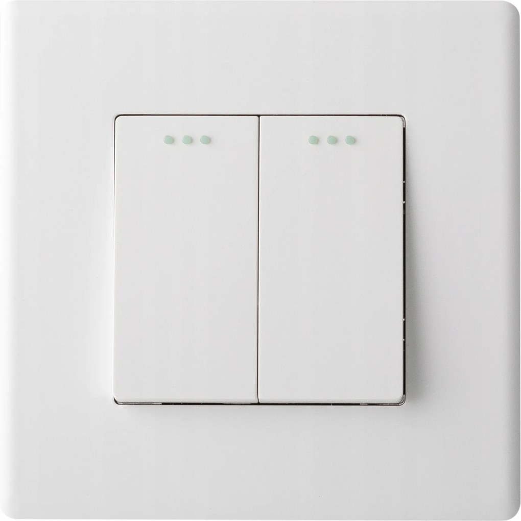 Kapcsoló Fénykapcsoló Dupla Fali Fehér Műanyag Luuna