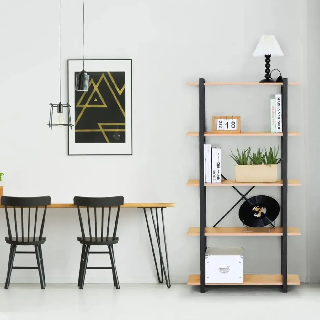 Nyitott könyvespolc 80×152 cm, 5 polcos, tölgy színű – Intenso Home