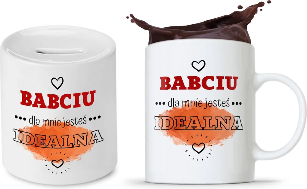 Nagymama Szett Nagymama Napja Bögre Persely nyomott mintával