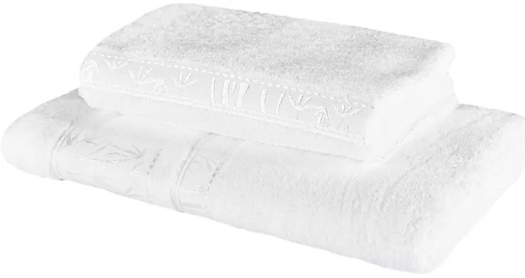 EMI fehér bambusz törölköző és fürdőlepedő szett 2 db