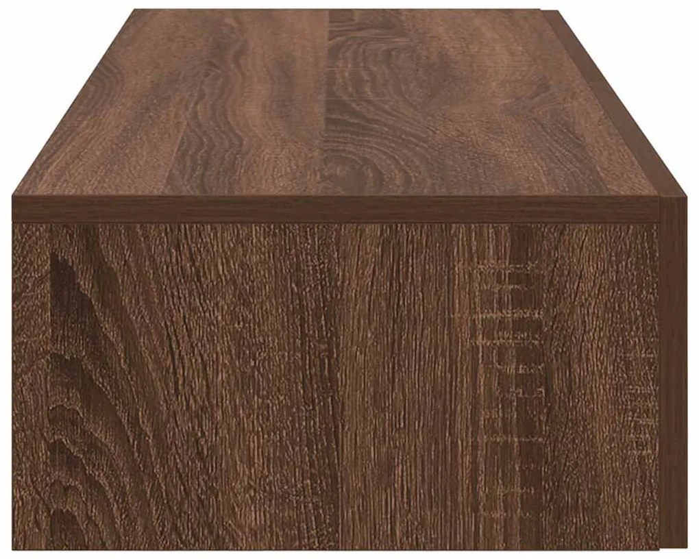 Falipolc fiókokkal barna tölgy 60x26,5x15 cm műszaki fa
