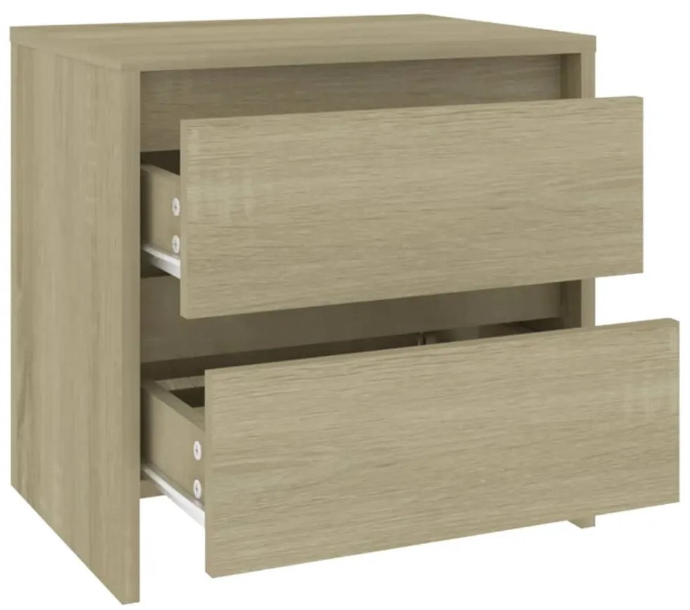 2 db sonoma tölgy szerelt fa éjjeliszekrény 45x34,5x44,5 cm