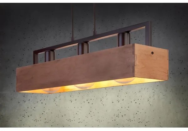 Csillár zsinóron DAKOTA 3xE27/60W/230V fa/fekete