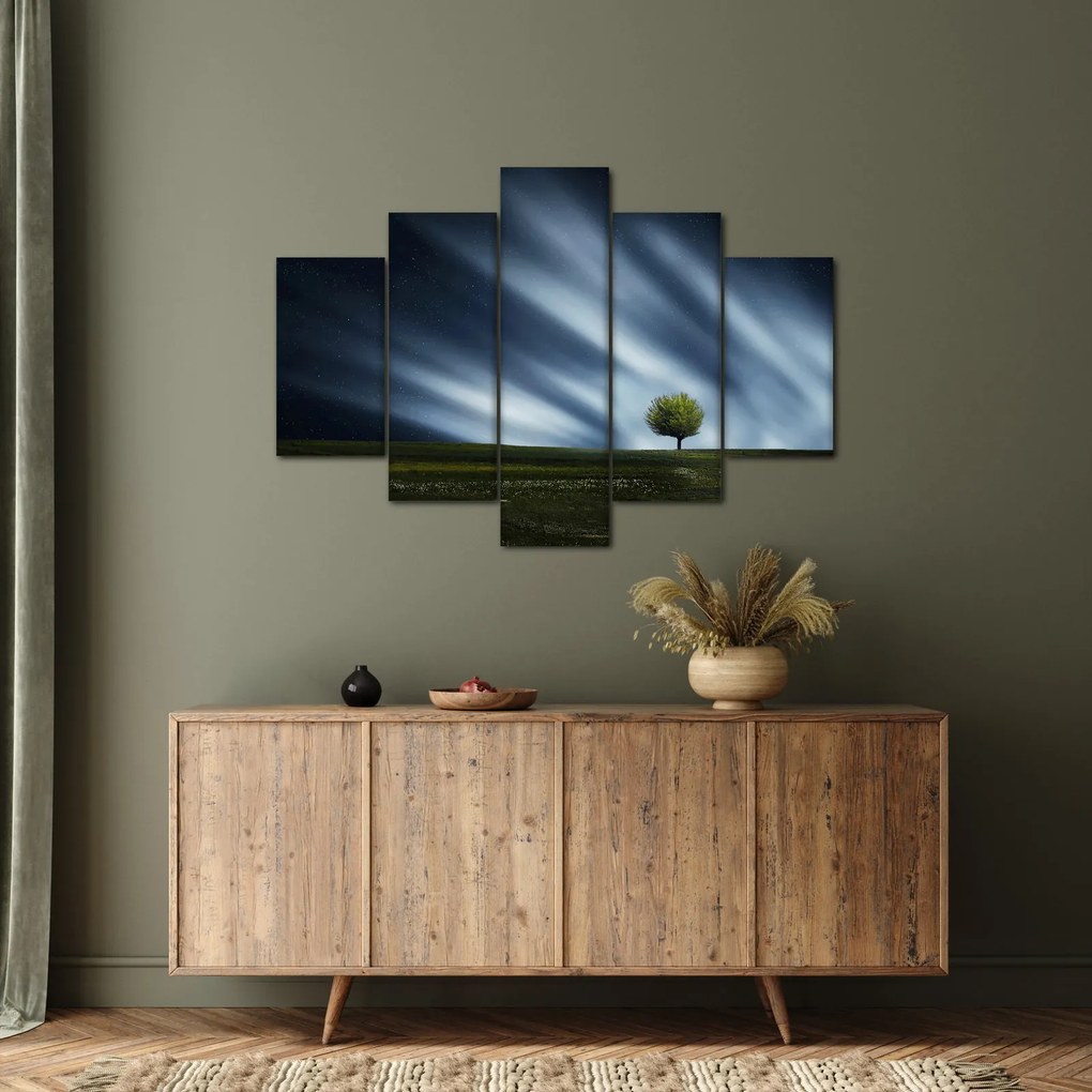 Az aurora borealis képe egy lápvidéken (150x105 cm)