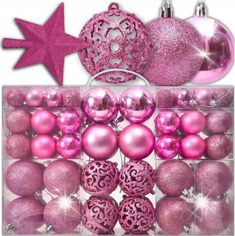 Karácsonyfadísz Rózsaszín Karácsonyfadísz Szett XXL 100DB-OS