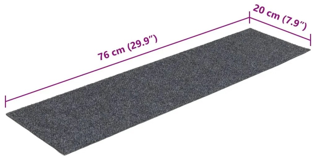 15 db világosszürke öntapadó lépcsőszőnyeg 76 x 20 cm