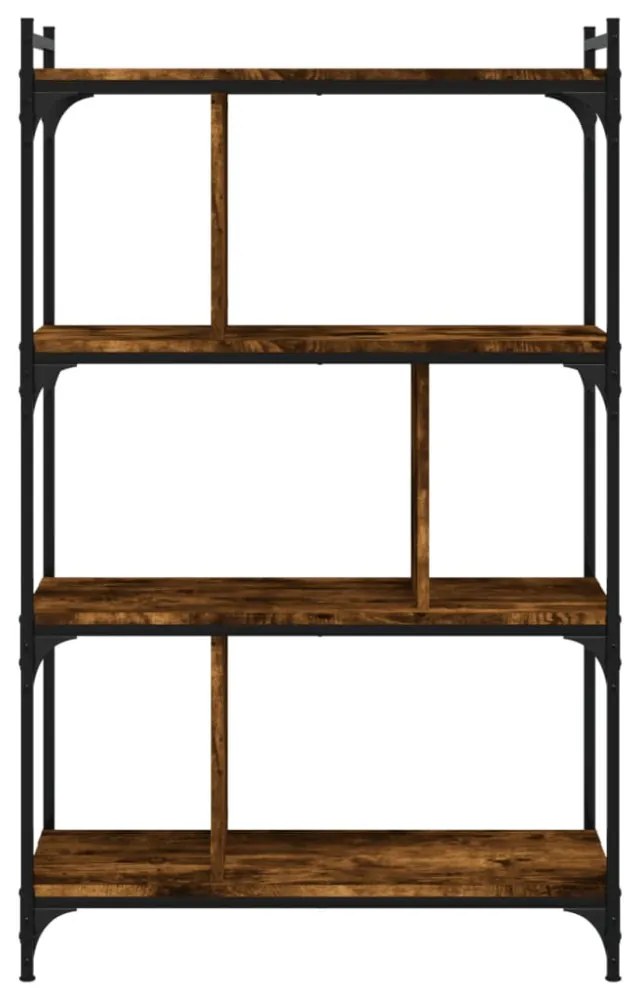 4 szintes füstös tölgy színű fa könyvespolc 76 x 32 x 123 cm