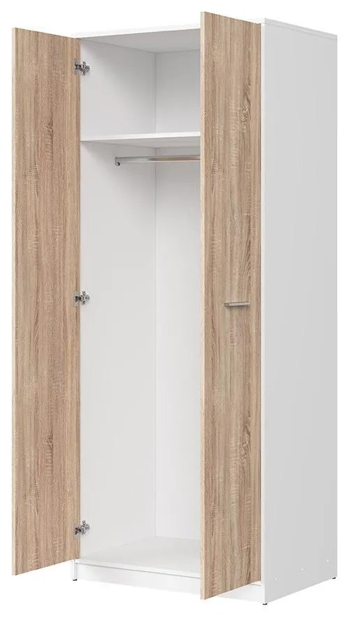 Ruhásszekrény Nepo Plus 33 (fehér + szonoma tölgy) . 1098424