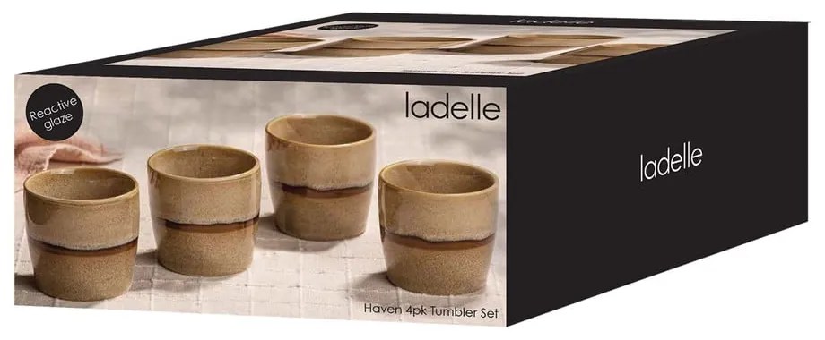 Világosbarna porcelán eszpresszó bögre szett 4 db-os 350 ml Haven – Ladelle