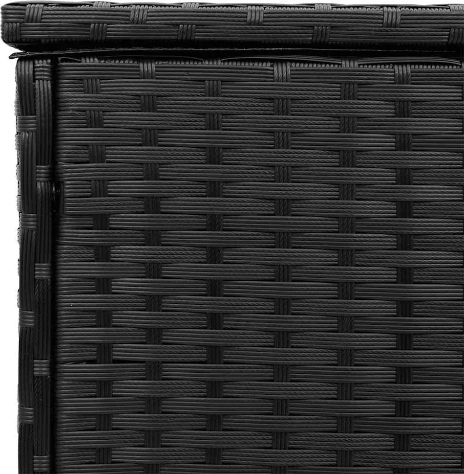 Fekete Polyrattan Kültéri Párna Doboz 100X55X55,5 Cm