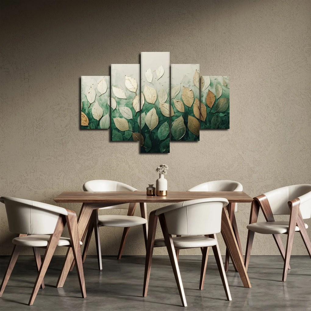 Kép - Arany-zöld levelek (150x105 cm)