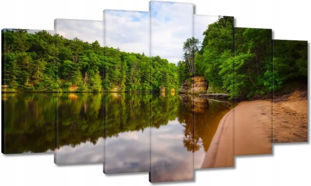 Vászonkép 140x80 Trópusok Erdő Tó Tengerpart