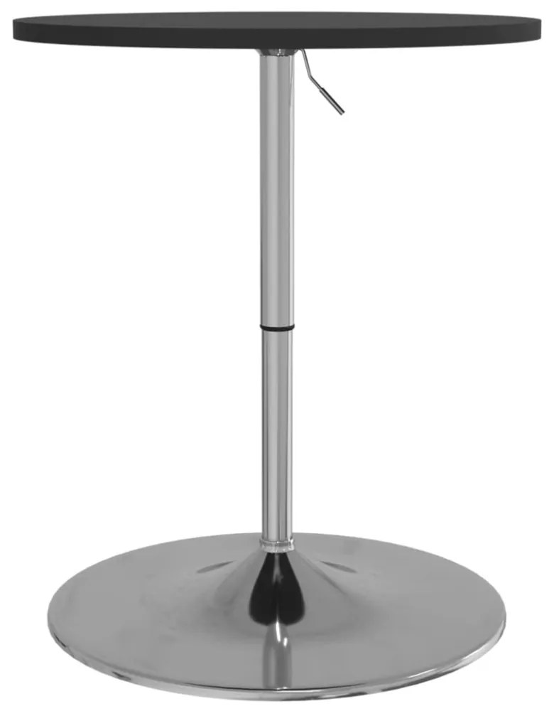 fekete szerelt fa és krómozott acél bárasztal 60 x 60 x 90 cm