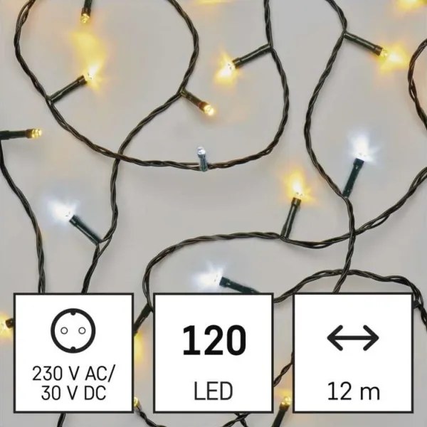 LED Karácsonyi kültéri lánc 120xLED/2 funkció 17m IP44 meleg/hideg fehér
