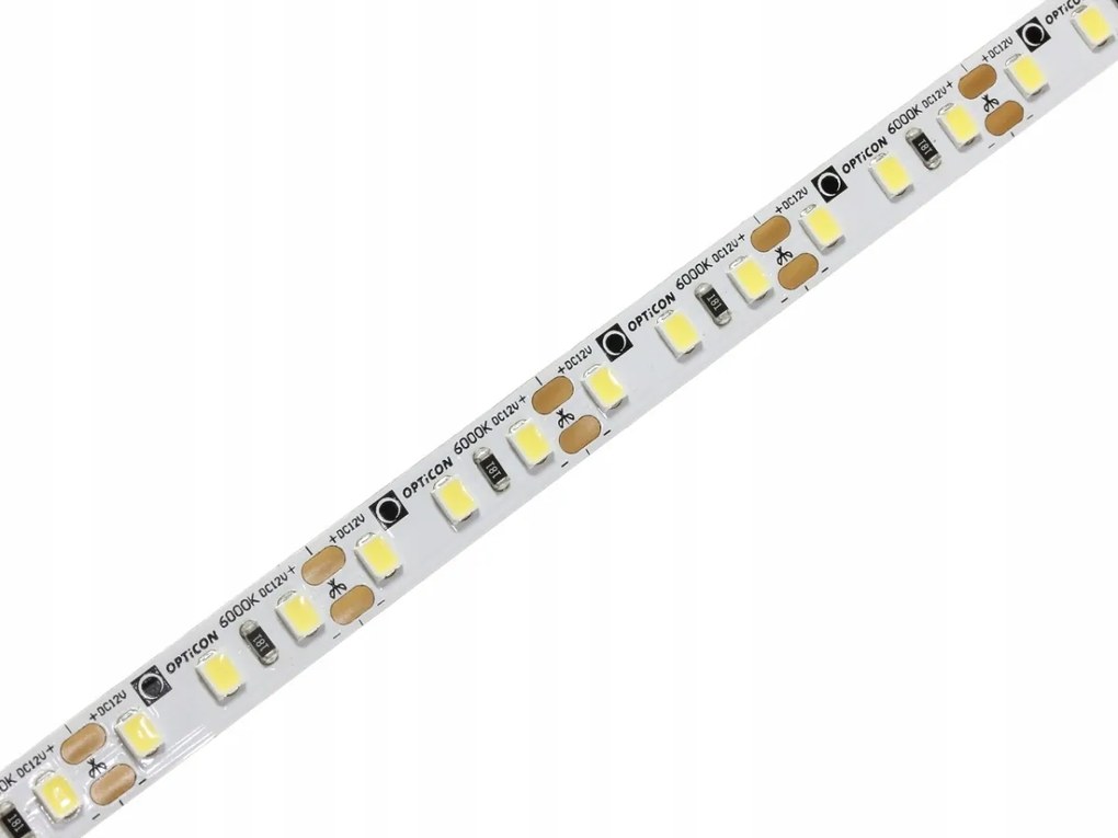 Led Szalag 12V DC Fehér Hideg 6000K 9,6W/m 600 Smd 2835 IP20 8mm Opticon