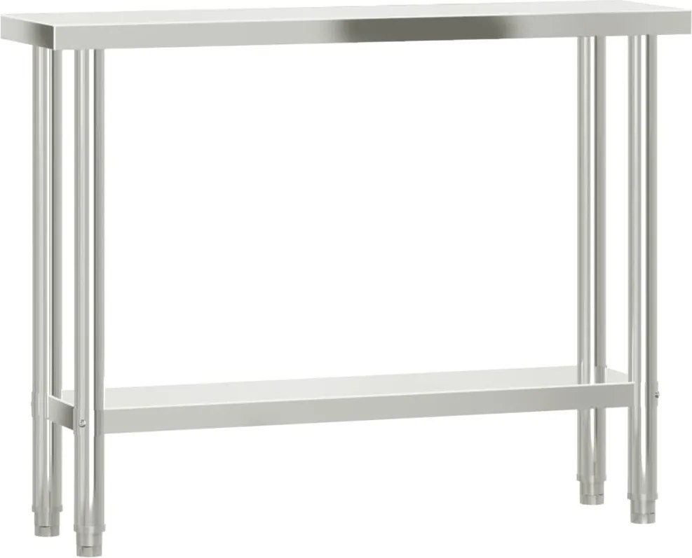 vidaXL rozsdamentes acél konyhai munkaasztal 110 x 30 x 85 cm