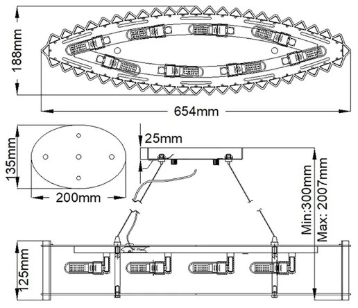 Kichler KL-CRYSTAL-SKYE-ISLE-LED Fürdőszobai csillár CRYSTAL SKYE 8xG9/3W/230V IP44
