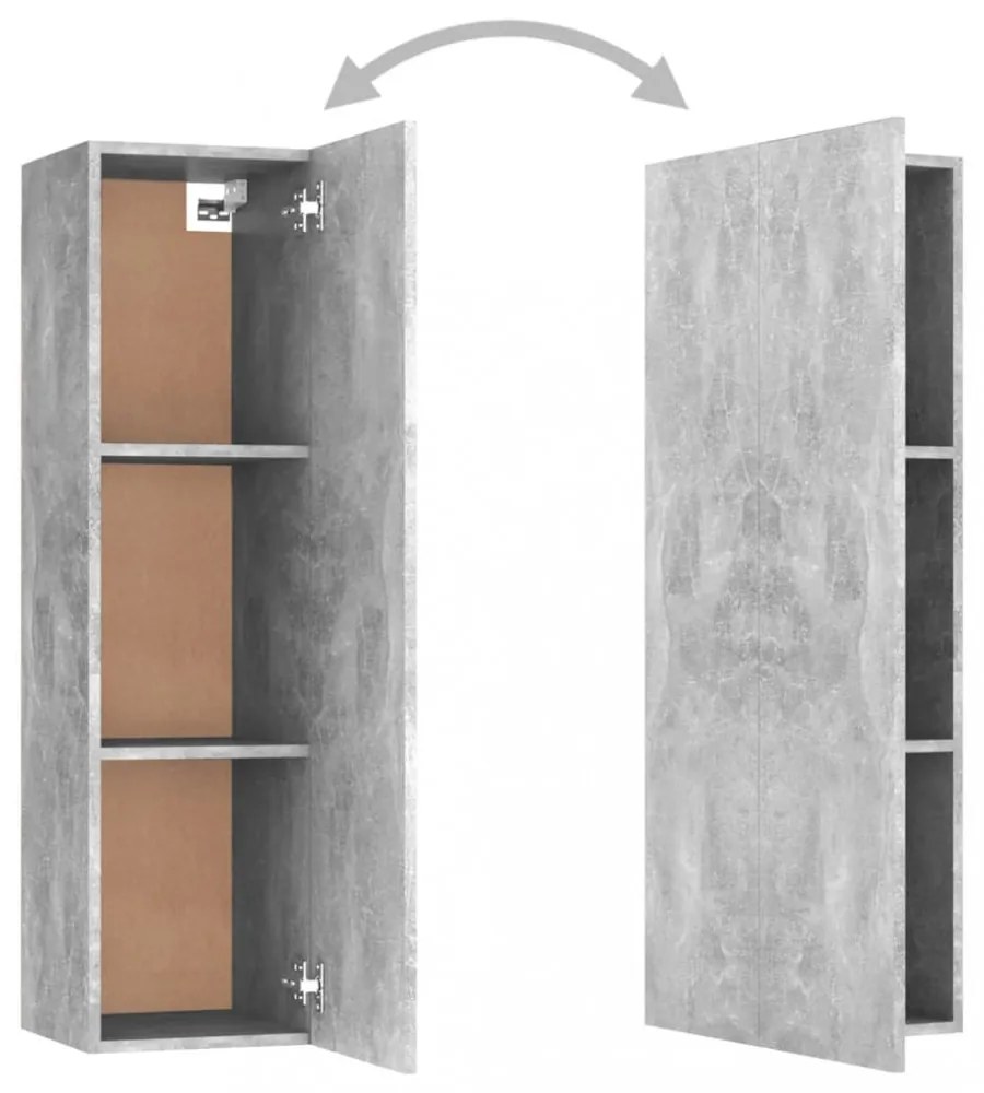 betonszürke szerelt fa TV-szekrény 30,5 x 30 x 110 cm