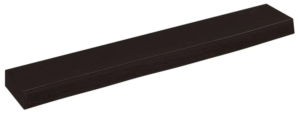 sötétbarna kezelt tömör tölgyfa fali polc 60x10x4 cm