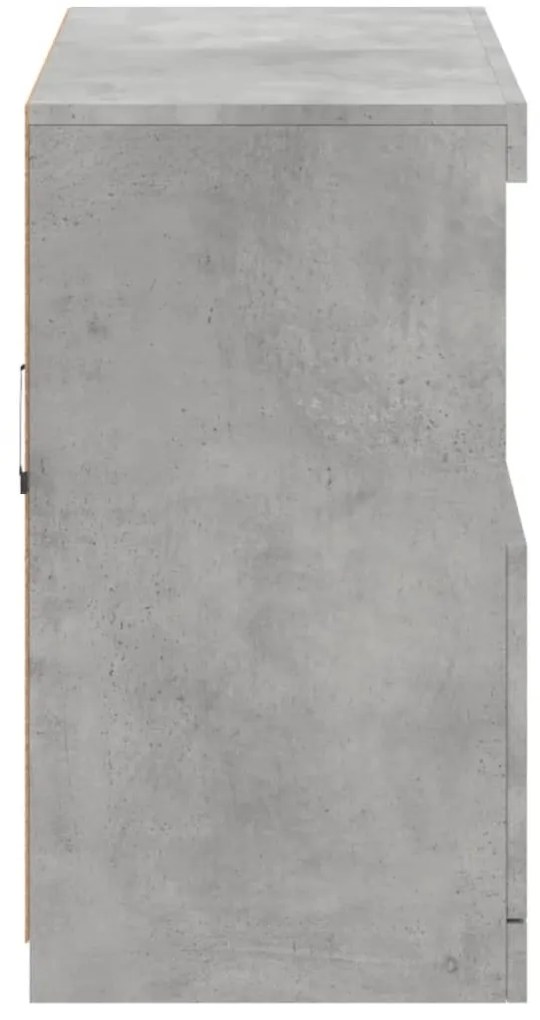 betonszürke tálalószekrény LED-világítással 81 x 37 x 67 cm