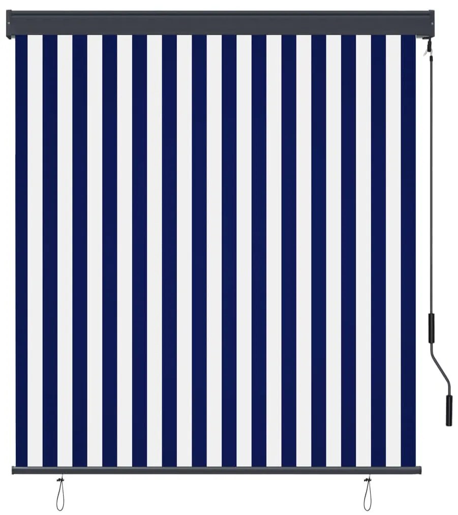 fehér és kék kültéri roló 140 x 250 cm