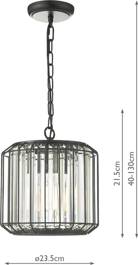 Dar Lighting modern függeszték naeva matt fekete darnae0122