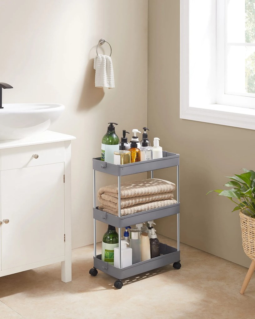 Akció Multifunkciós gurulós állvány MOBIX 3 kosárral, szürke II. osztály