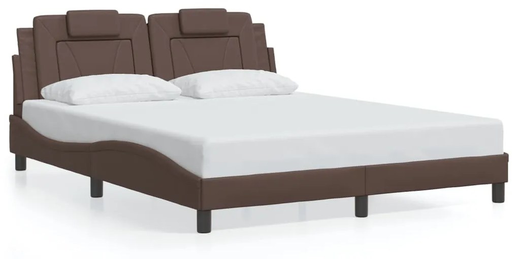 barna ágykeret Viana LED-ekkel matrac nélkül 160 x 200 cm