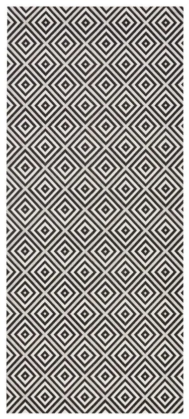 Karo fekete-fehér kültéri futószőnyeg, 80 x 200 cm - NORTHRUGS