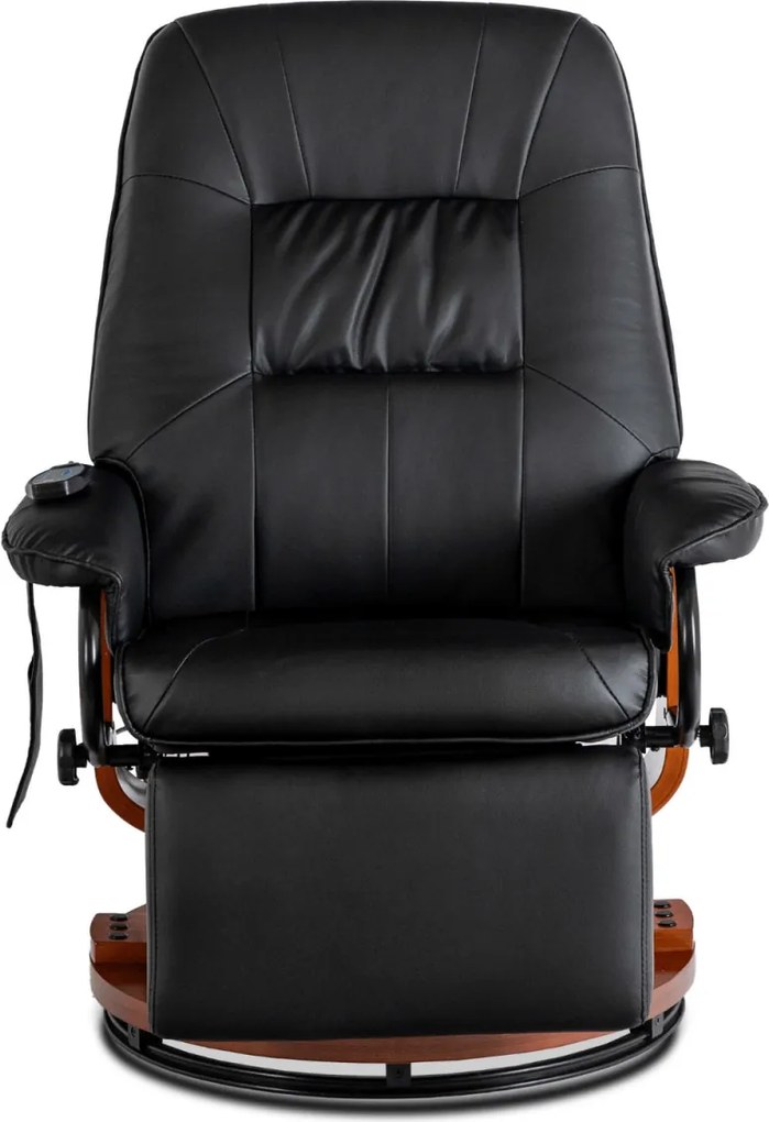 Forgó masszázsfotel fűtéssel fekete műbőr – WEST