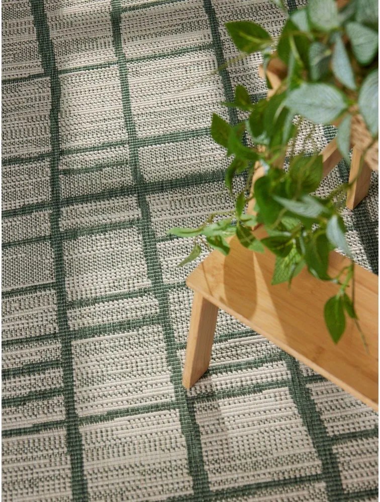 Zöld-krémszínű kerek kültéri-beltéri szőnyeg ø 160 cm Haringey Crouch – Ted Baker