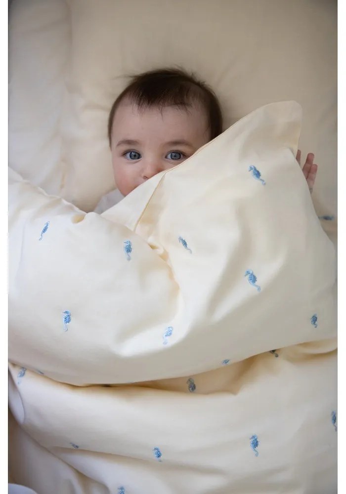 Világossárga bio pamut gyerek ágyneműhuzat babaágyhoz 70x100 cm Sea Garden – Cam Cam Copenhagen