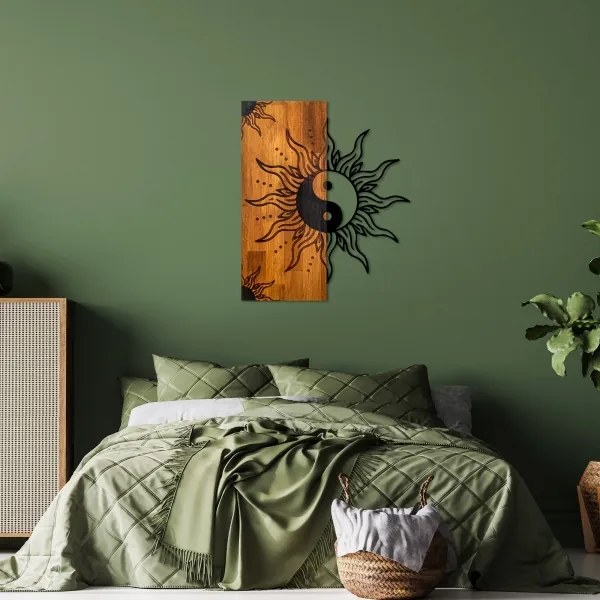 Fali dekoráció 50x58 cm jin jang fa/fém