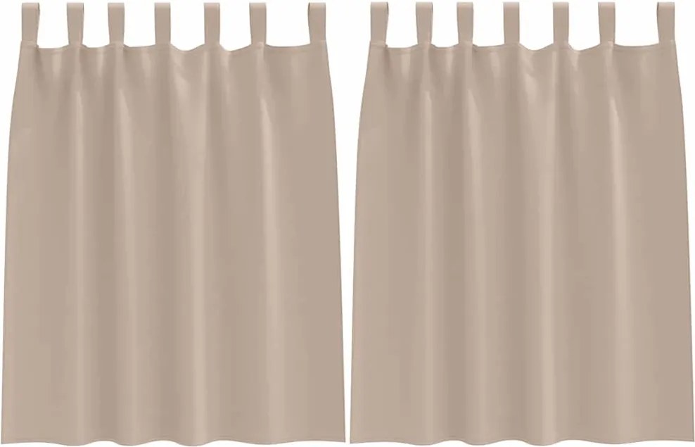 vidaXL Fekete Függöny Gyűrűkkel 2 pcs Tópszínű 140 x 140 cm Poliészter