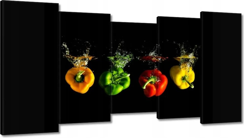 Vászonkép 150x80 Paprika Víz