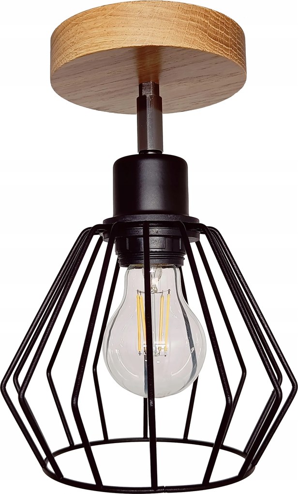 Függő mennyezeti lámpa Diana állítható loft fa Tölgy 1x gyémánt Stílusos