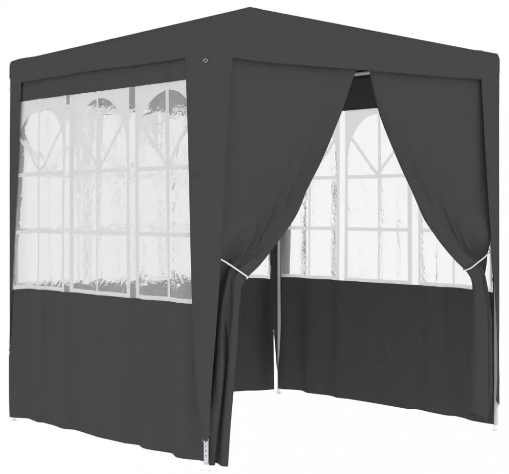 antracitszürke rendezvénysátor oldalfalakkal 2 x 2 m 90 g/m²
