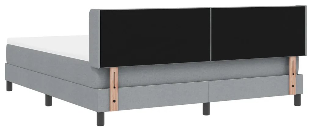 Boxspring Ágy matrac kényelmes, világosszürke színben, 180 x 200 cm-es szövet